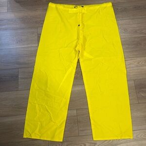 NASCO Yellow Rain Pants Large Waterproof Flame Resistant Workwear USA